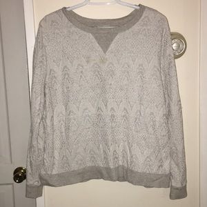 Grey and white sweater/shirt Size Large